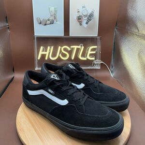 VANS ROWAN BLACK/BLACK/ WHITE STRIPE MEN’S SIZE 13